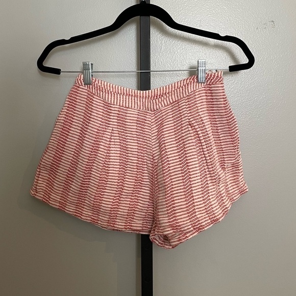Free People Cream and Orange Striped Shorts Size 2 - Picture 1 of 3